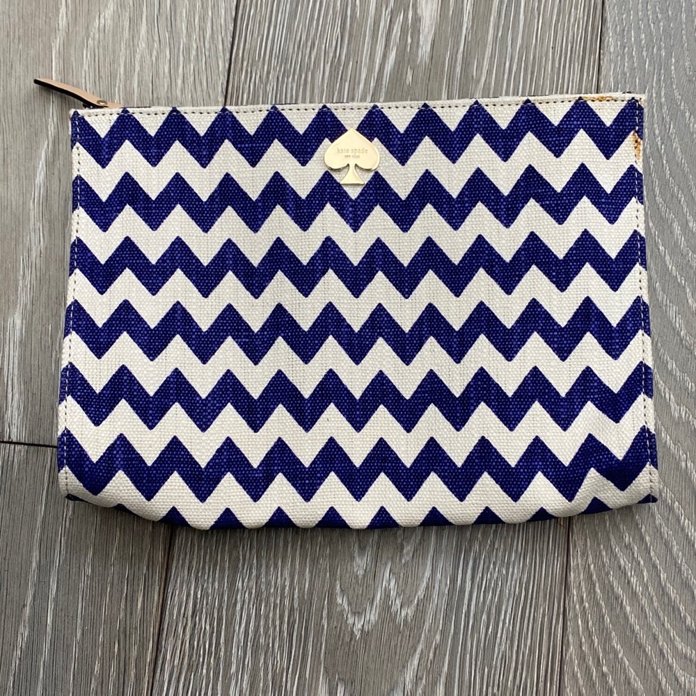 Kate Spade Canvas Chevron Print Clutch Pouch